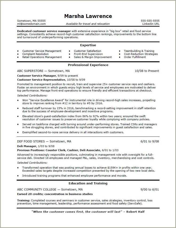 Client Service Representative Sample Resume Pdf Resume Example Gallery