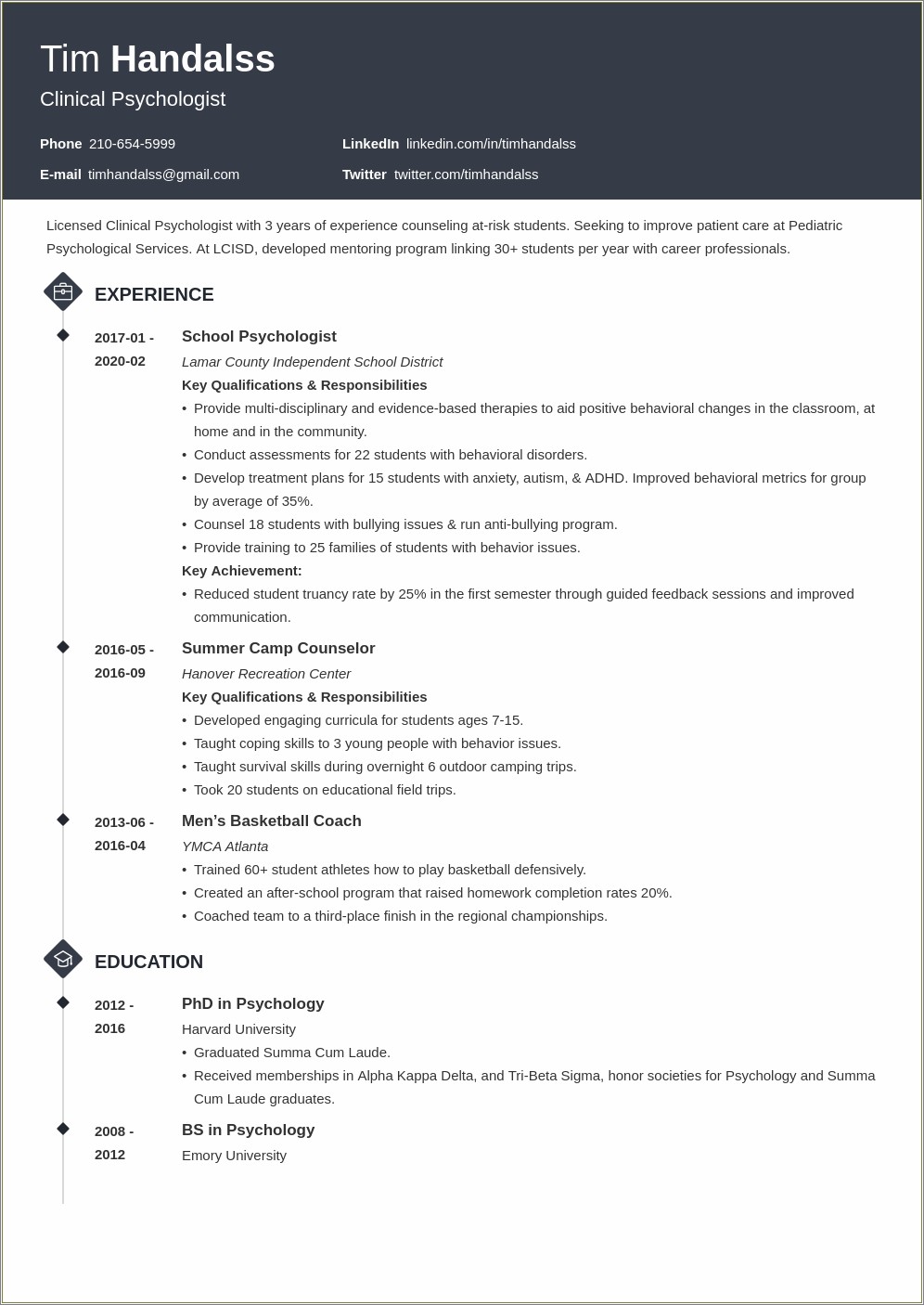 Clinical Psychology Resume Objective Examples Resume Example Gallery