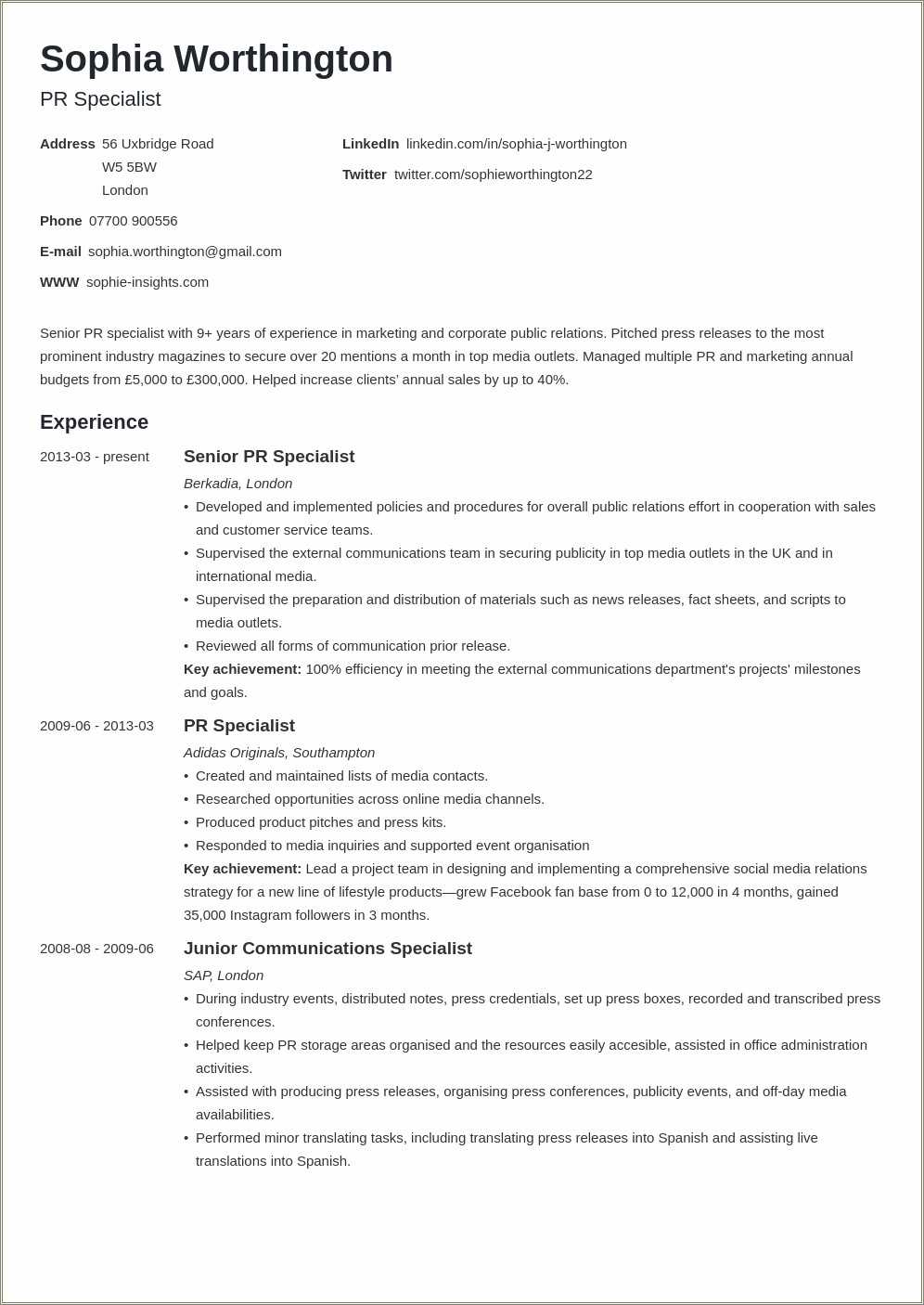 curricular activities examples in resume