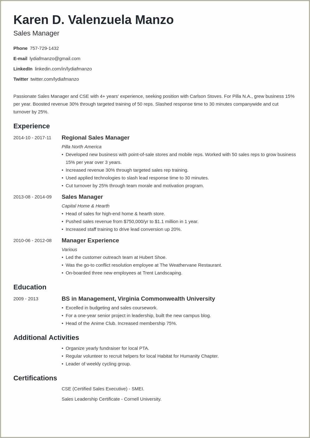 Cold Stone Creamery Shift Leader Resume Examples
