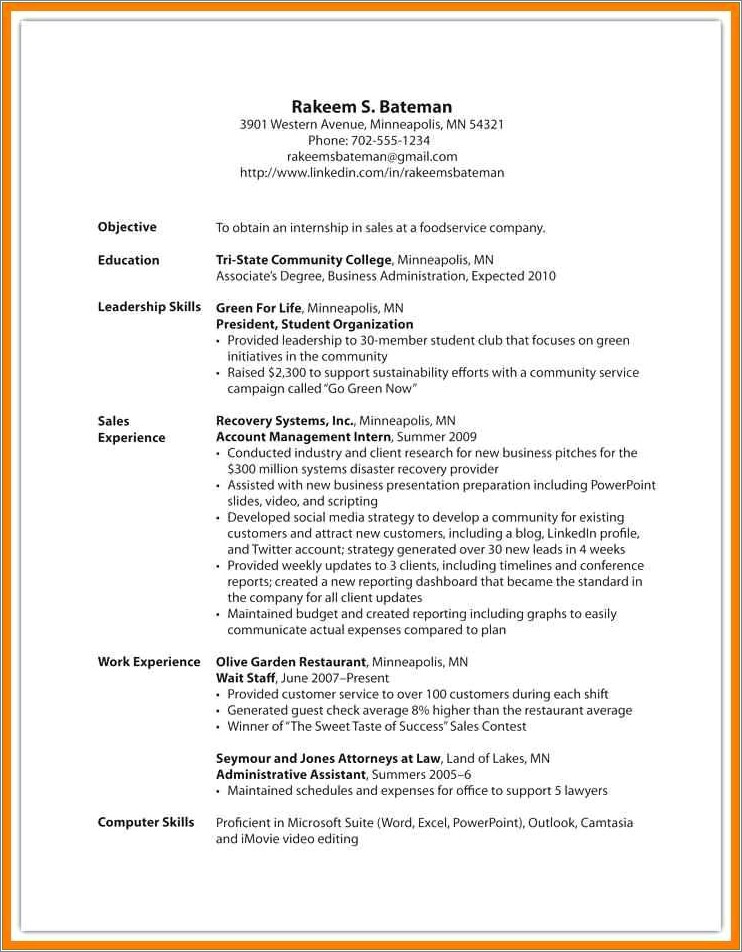Computer Experience To Put On A Resume