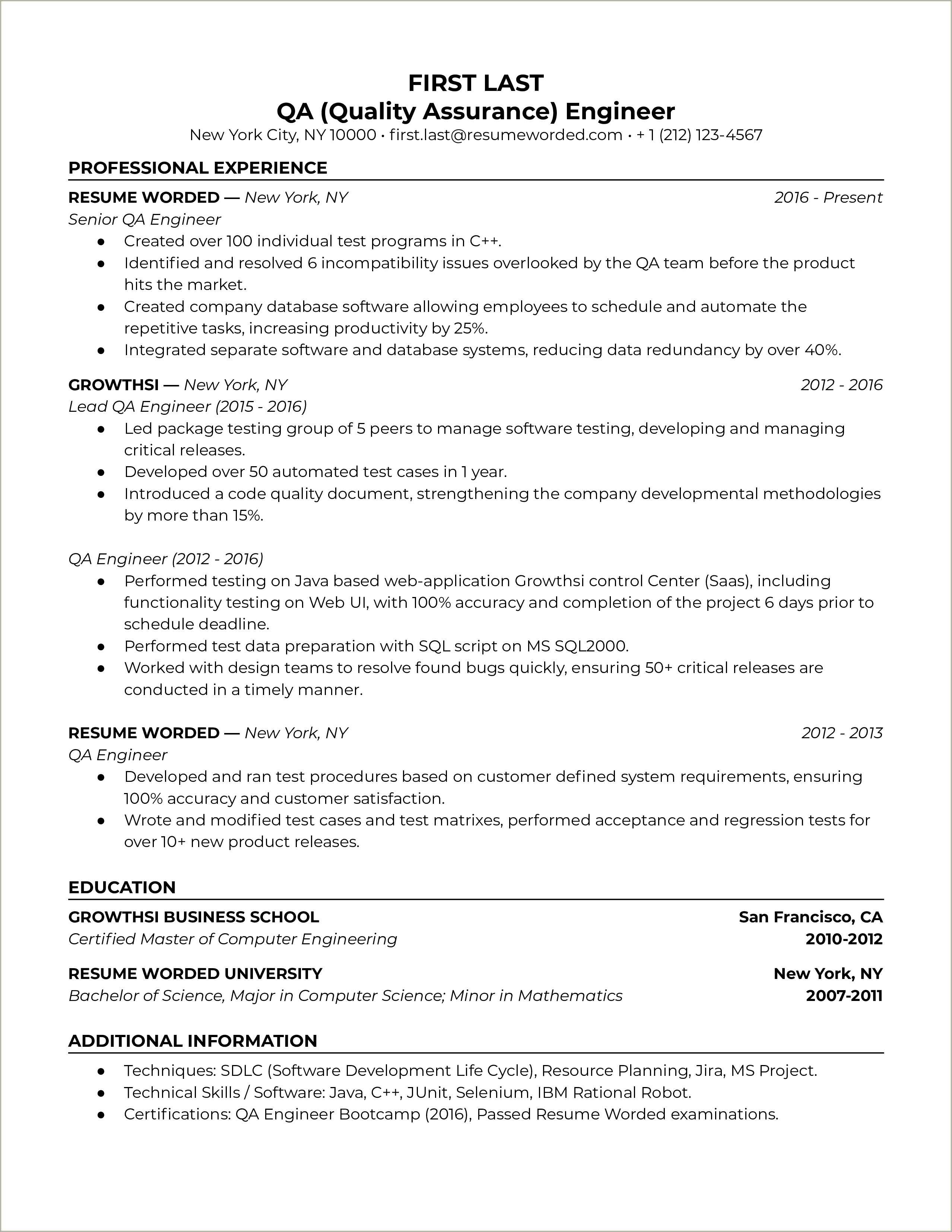 Computer Information Systems Pre Undergraduate Resume Sample