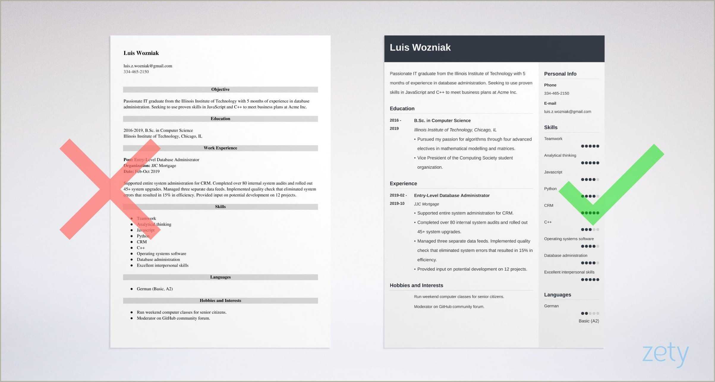 Computer Information Systems Resume Sample