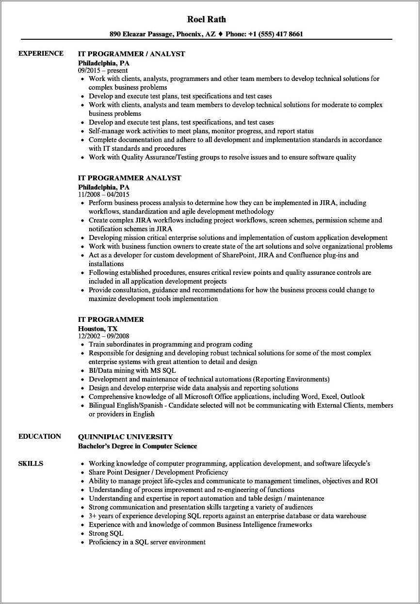 Computer Programmer Upload Resume On Job Site