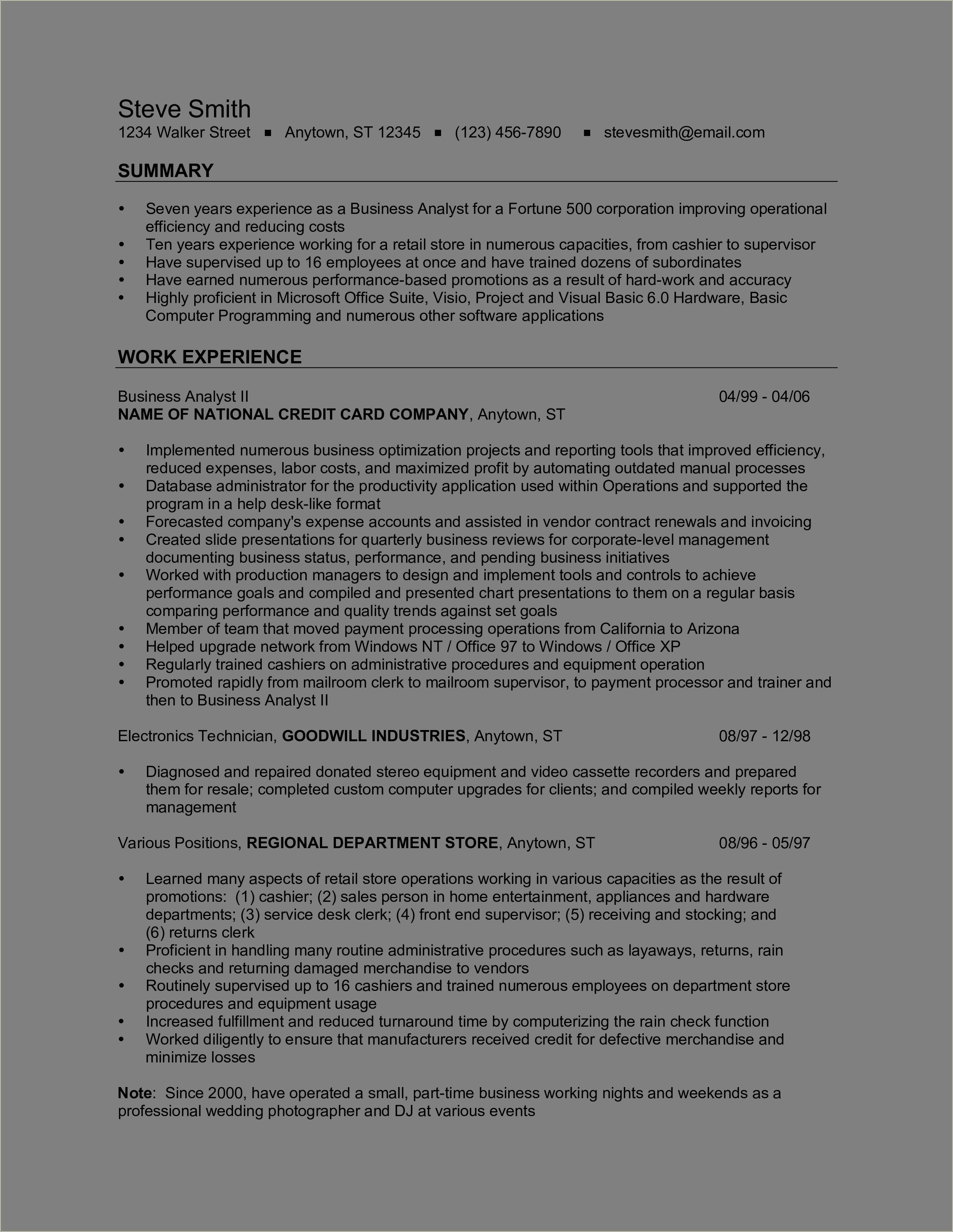 Computer Repair Resume Sample Pdf