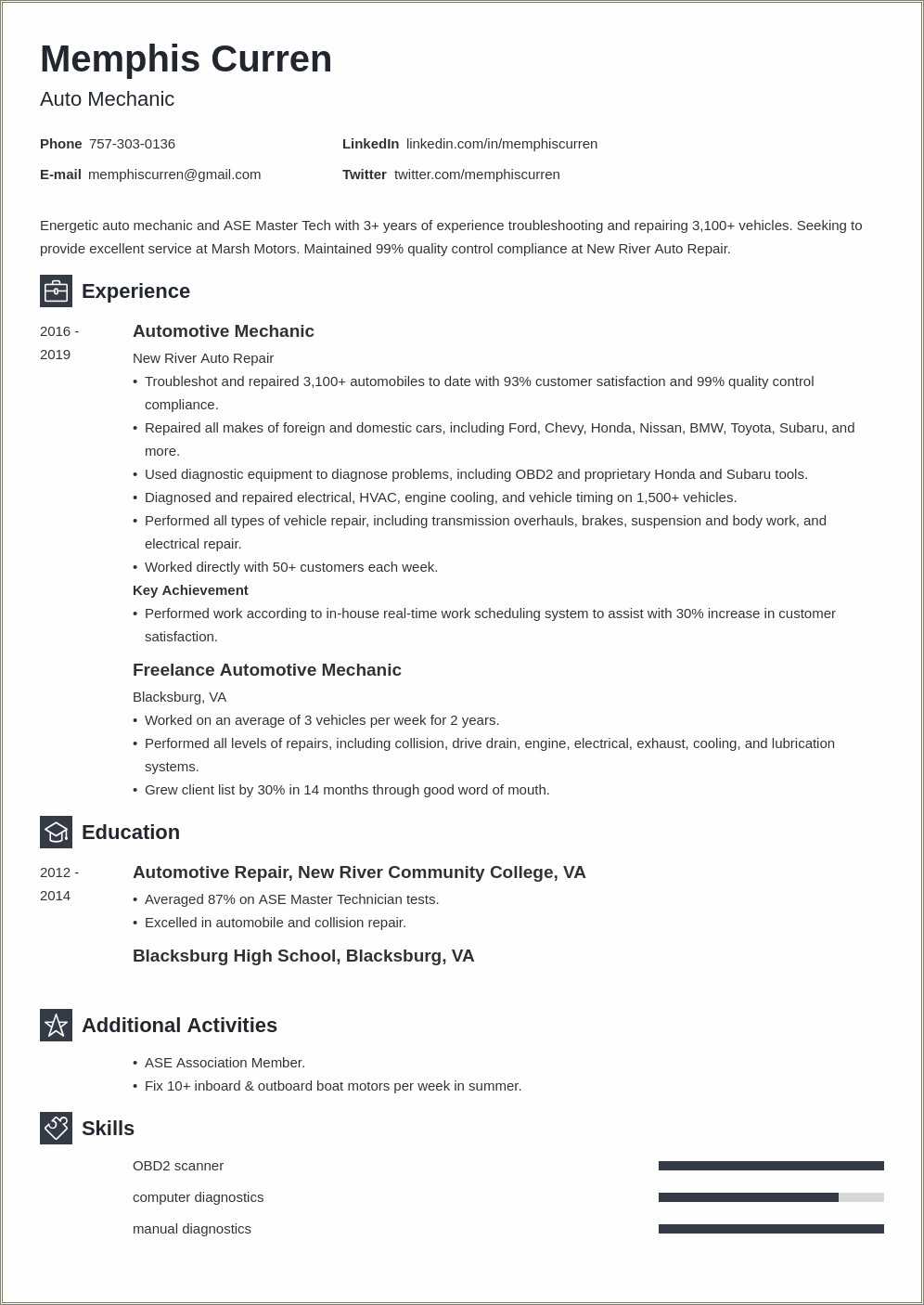 Computer Repair Skills On Resume