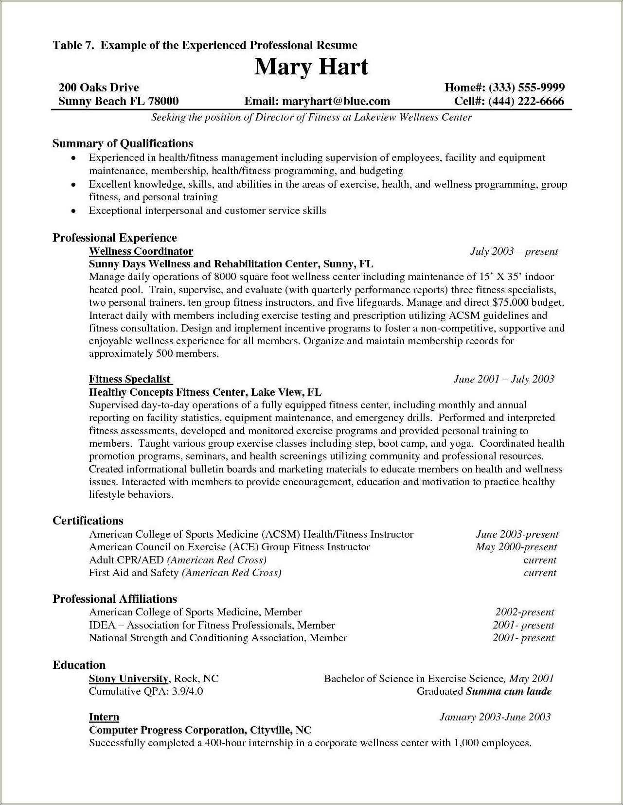 Computer Science Resume Internship No Experience