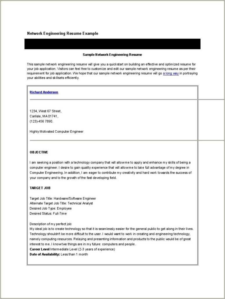 Computer Skills Resume For Networking