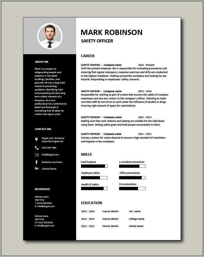 Dot Safety Manager Resume Examples - Resume Example Gallery
