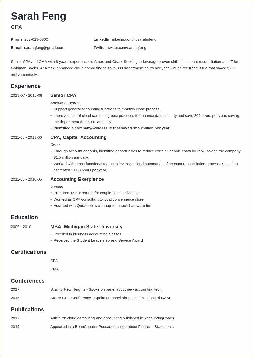 coursework in resume example