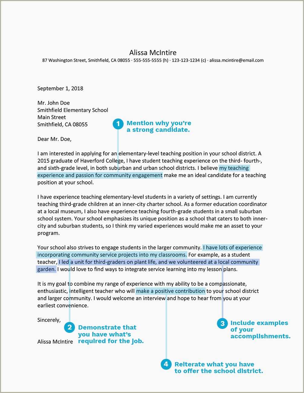 Cover Letter And Resume For Teaching Position - Resume Example Gallery