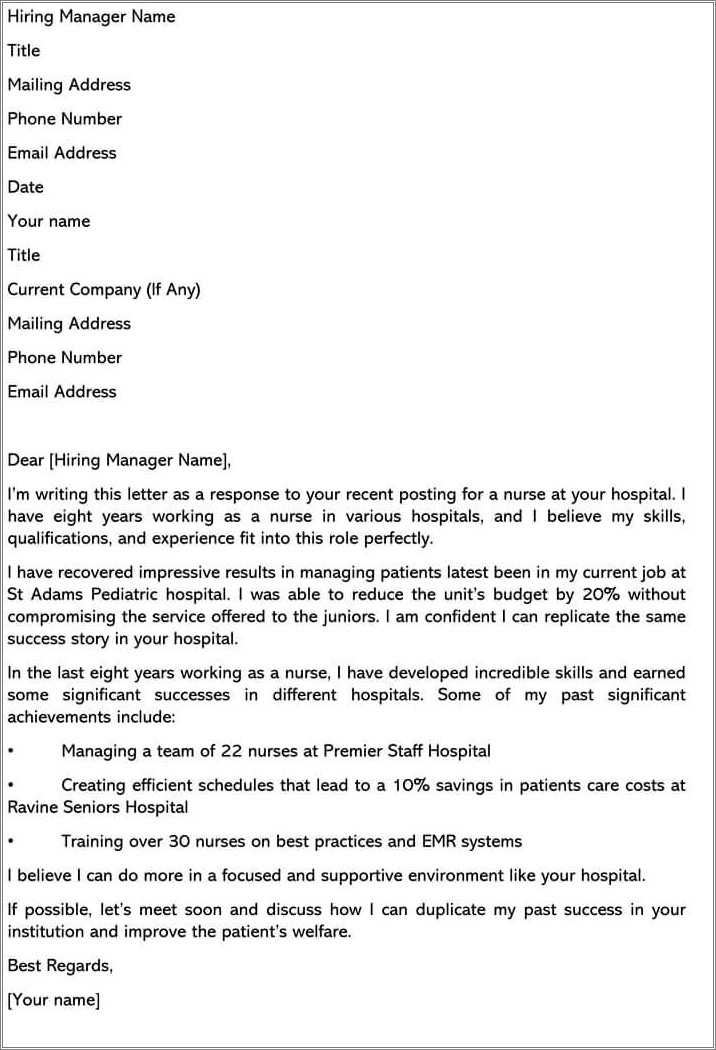 Nursing Student Resume Cover Letter Examples - Resume Example Gallery