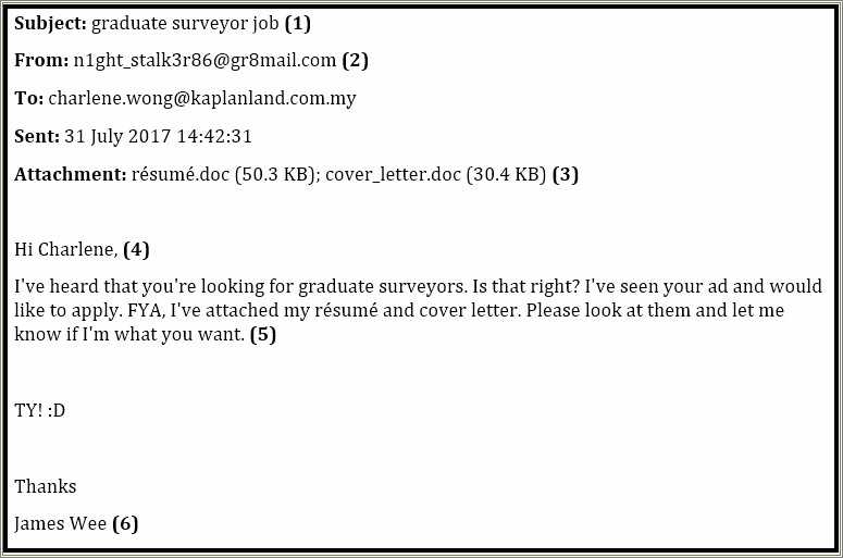 Cover Letter Resume Email Subject Line