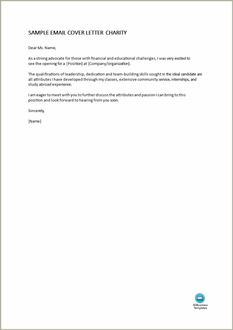 Cover Letter Template For Resume - Cover Letter Template For Resume Email 