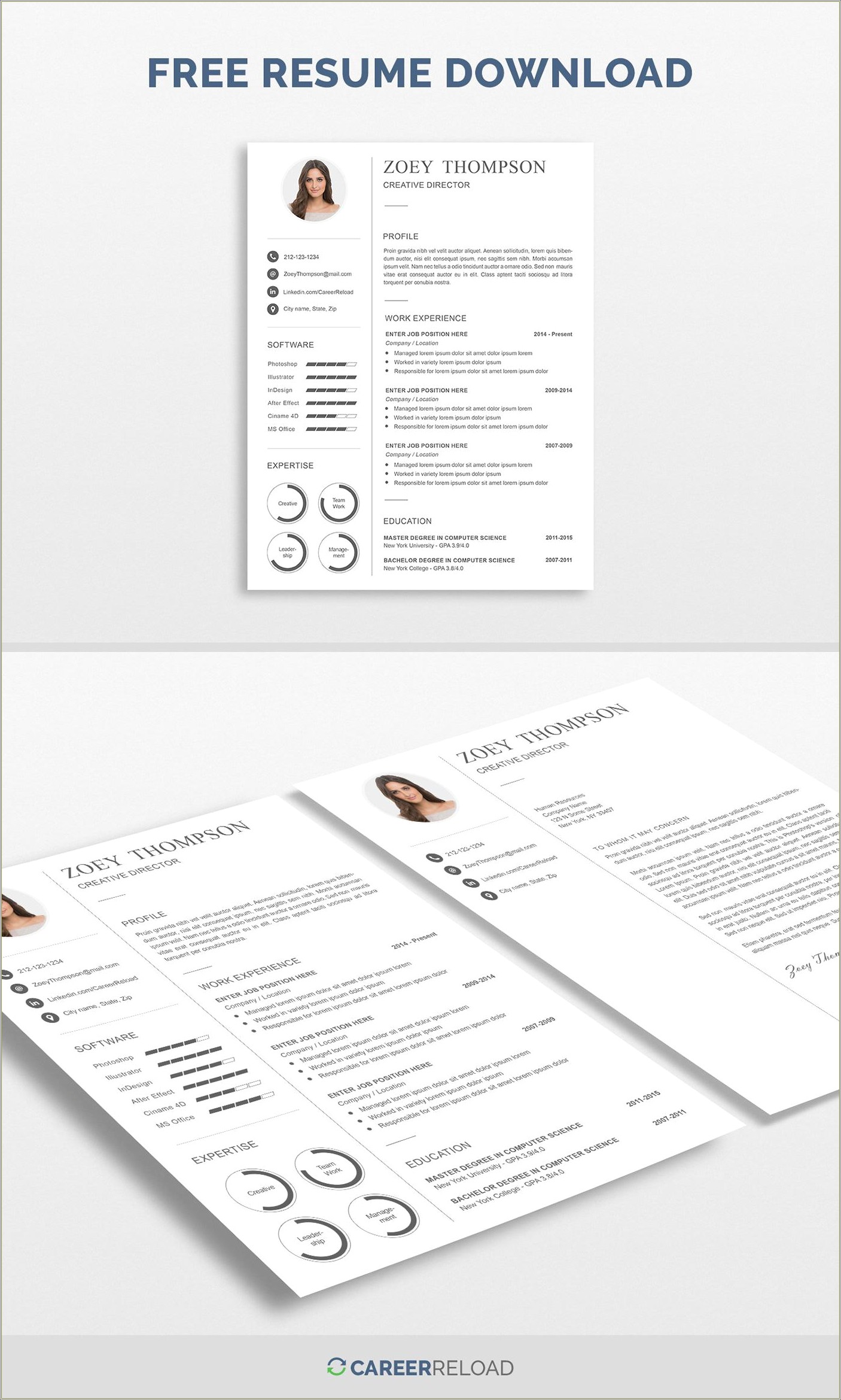 Cover Letter With Resume Free Template - Resume Example Gallery