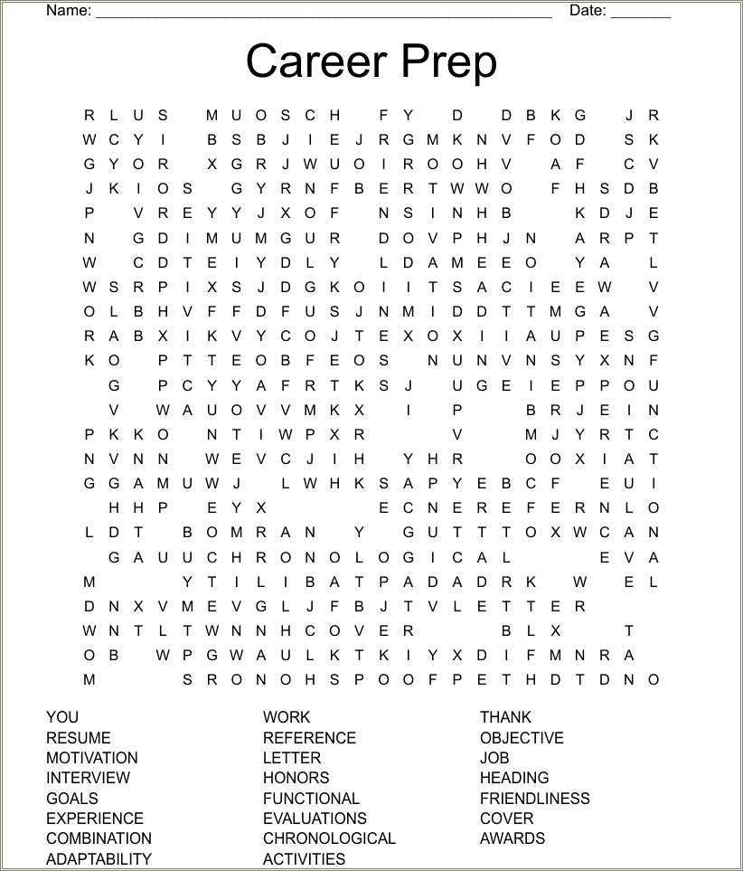 Cover Letters And Resumes Word Search