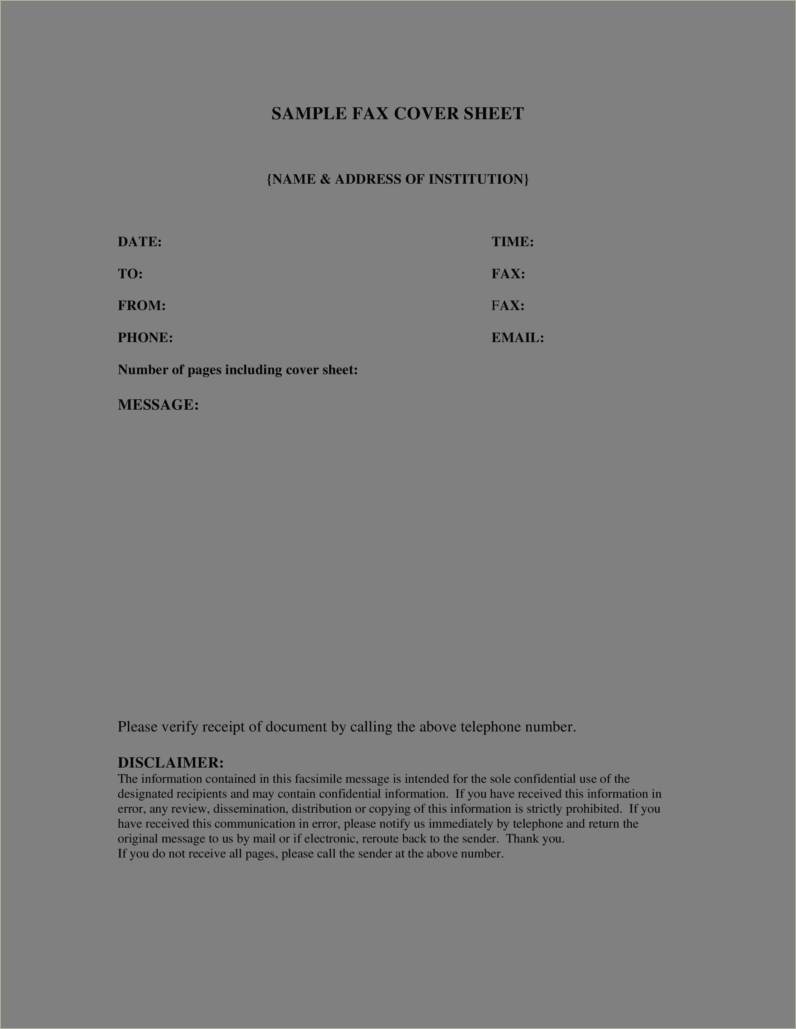 Cover Sheet Resume Cover Letter Template