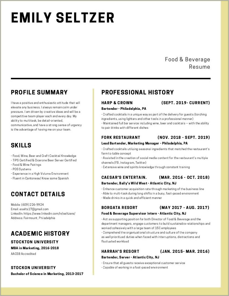 Resume Examples For Beer Distributor Resume Example Gallery