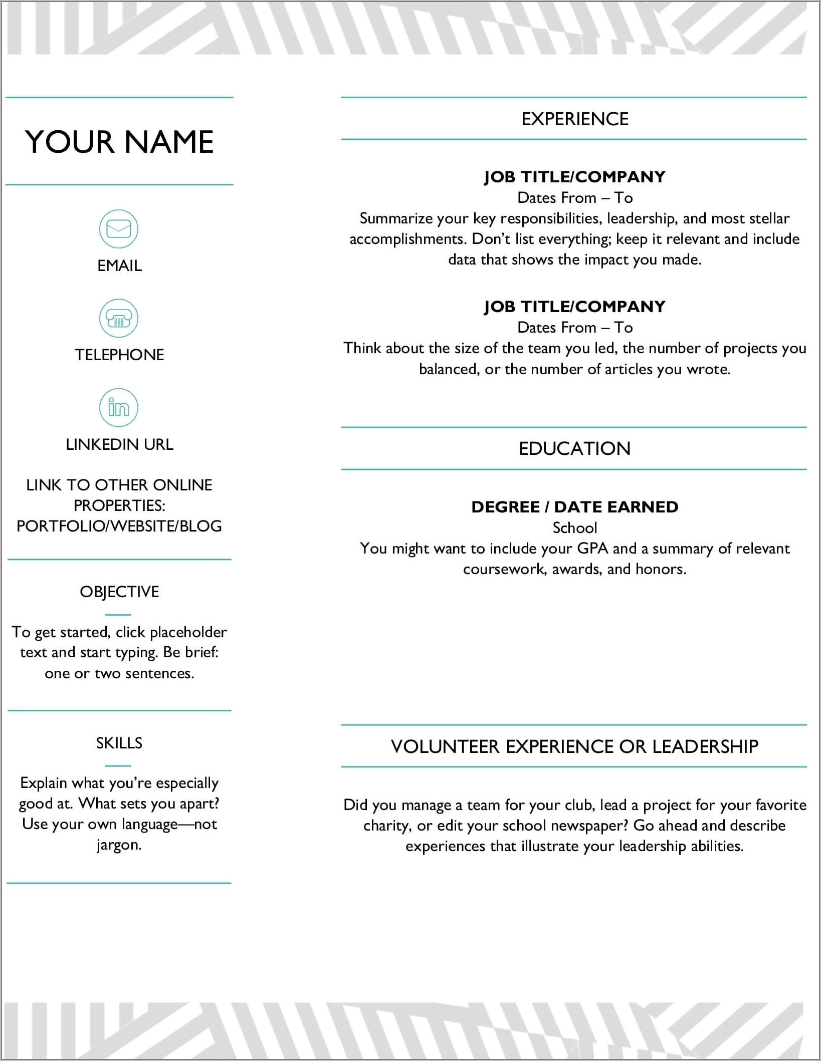 Create a resume template on word resume example gallery