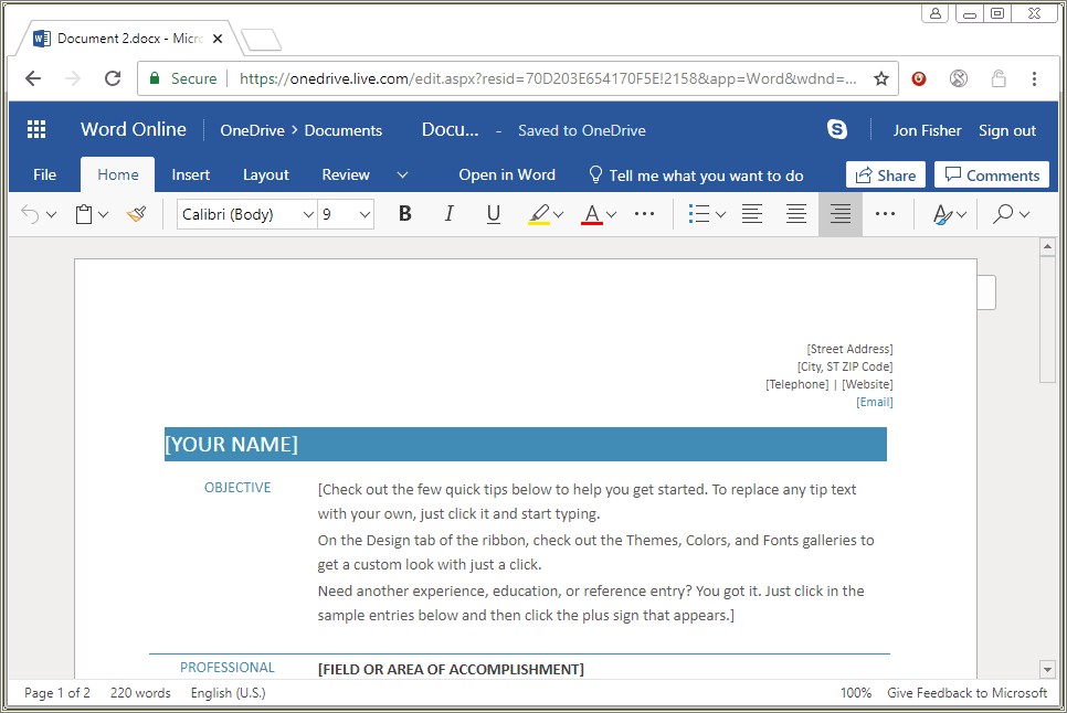 Create Resume Without Template Word 2016 Resume Example Gallery