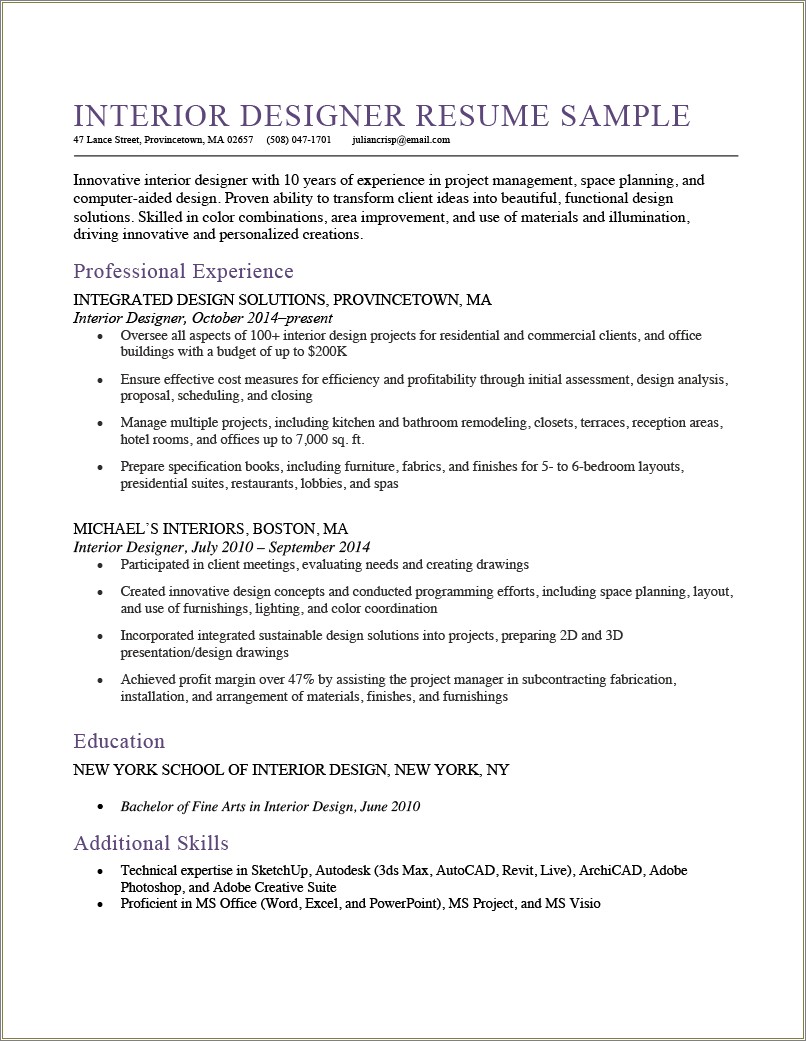 Created A Project Proposal Example For Resume