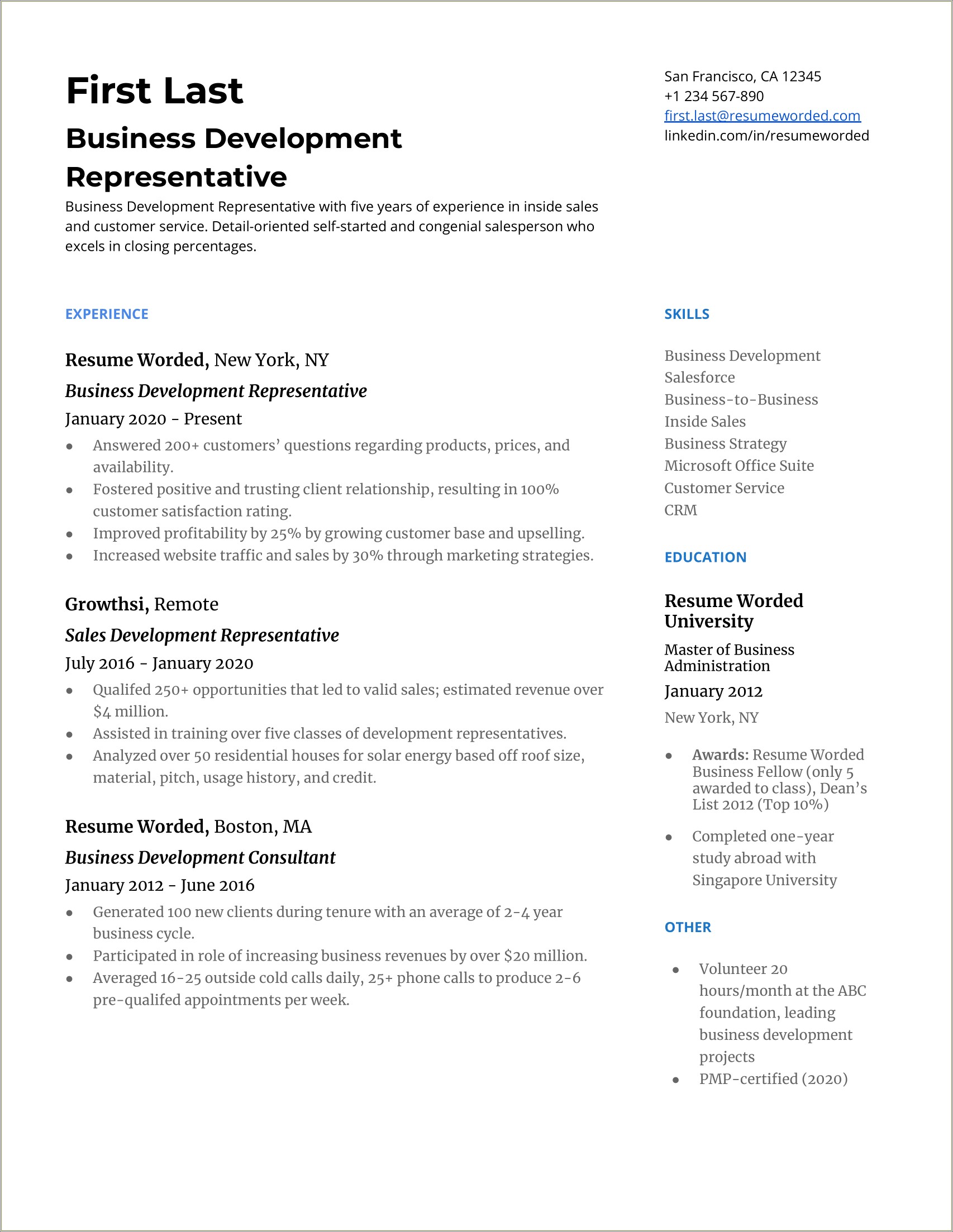 Created Sales Team And Managed Growth Resume