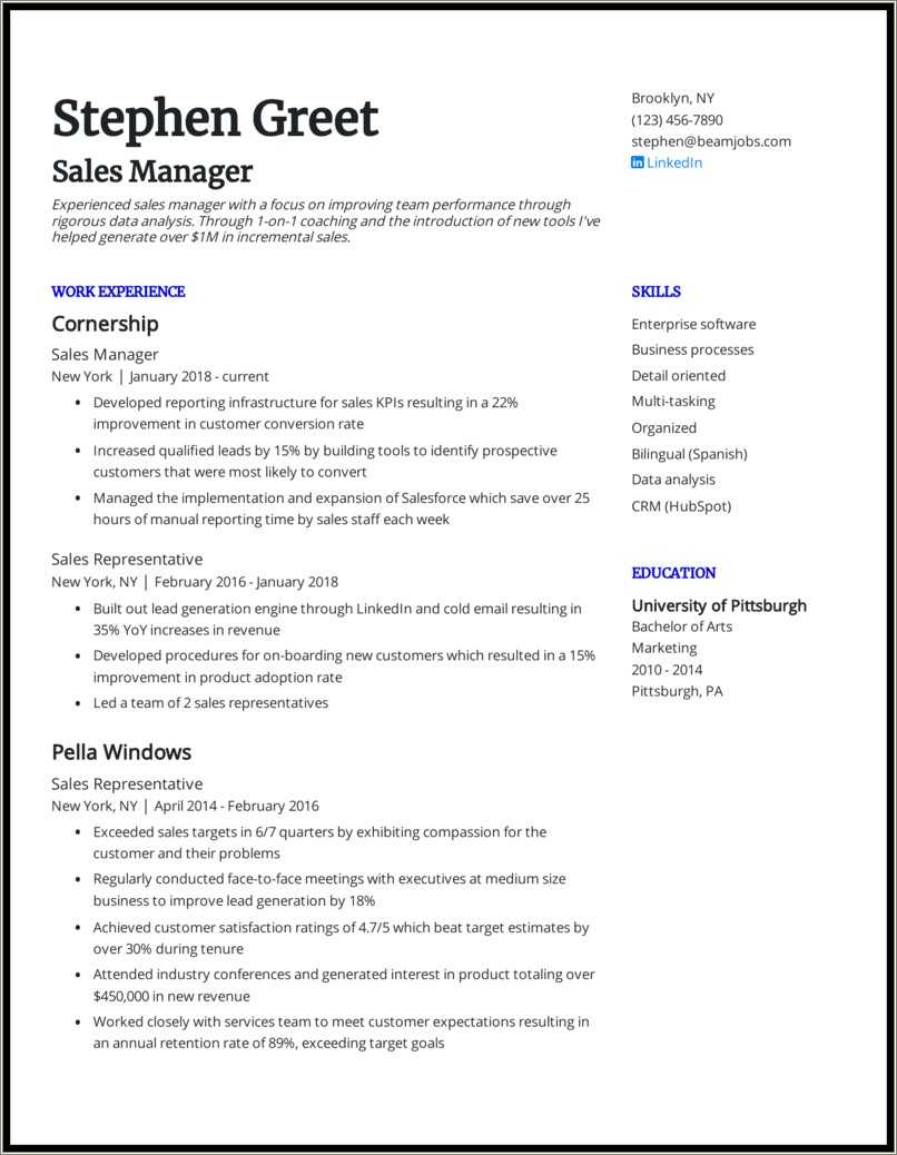 Customer Service And Sales Representative Resume Sample
