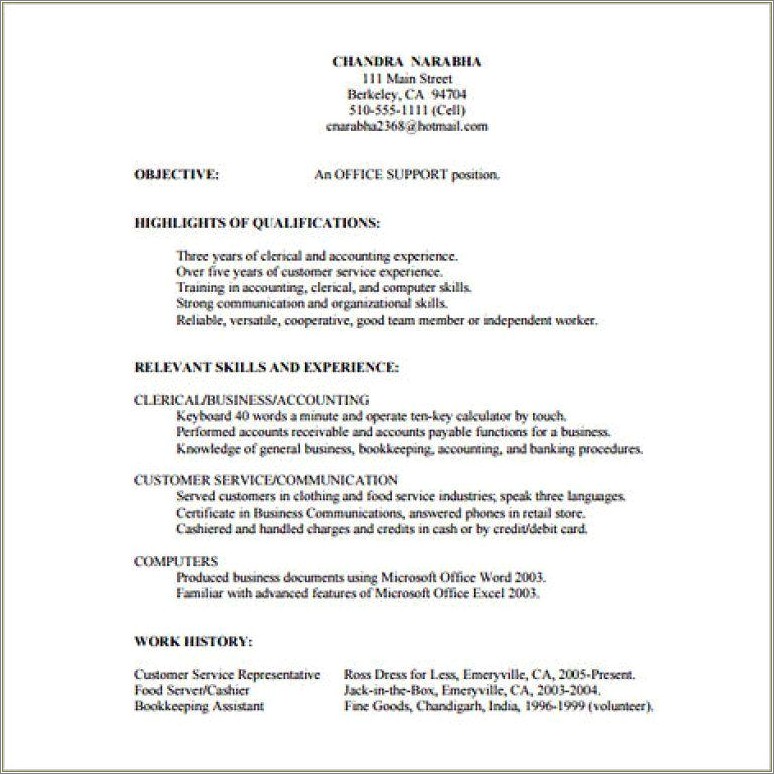 Customer Service Resume Examples Food