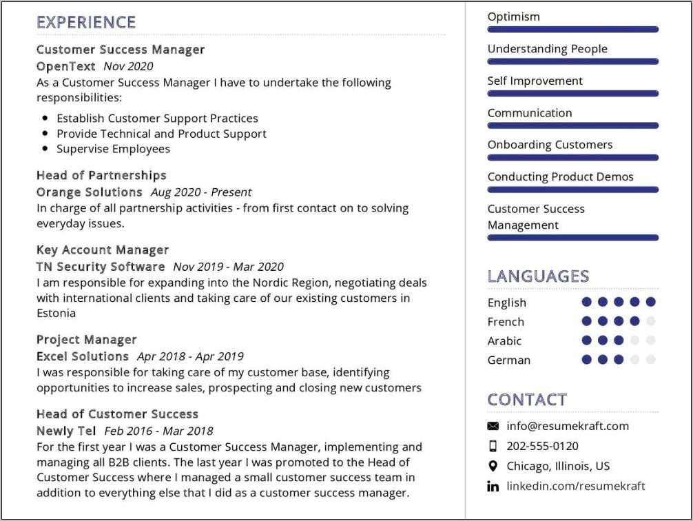 Customer Success Manager Objective Resume