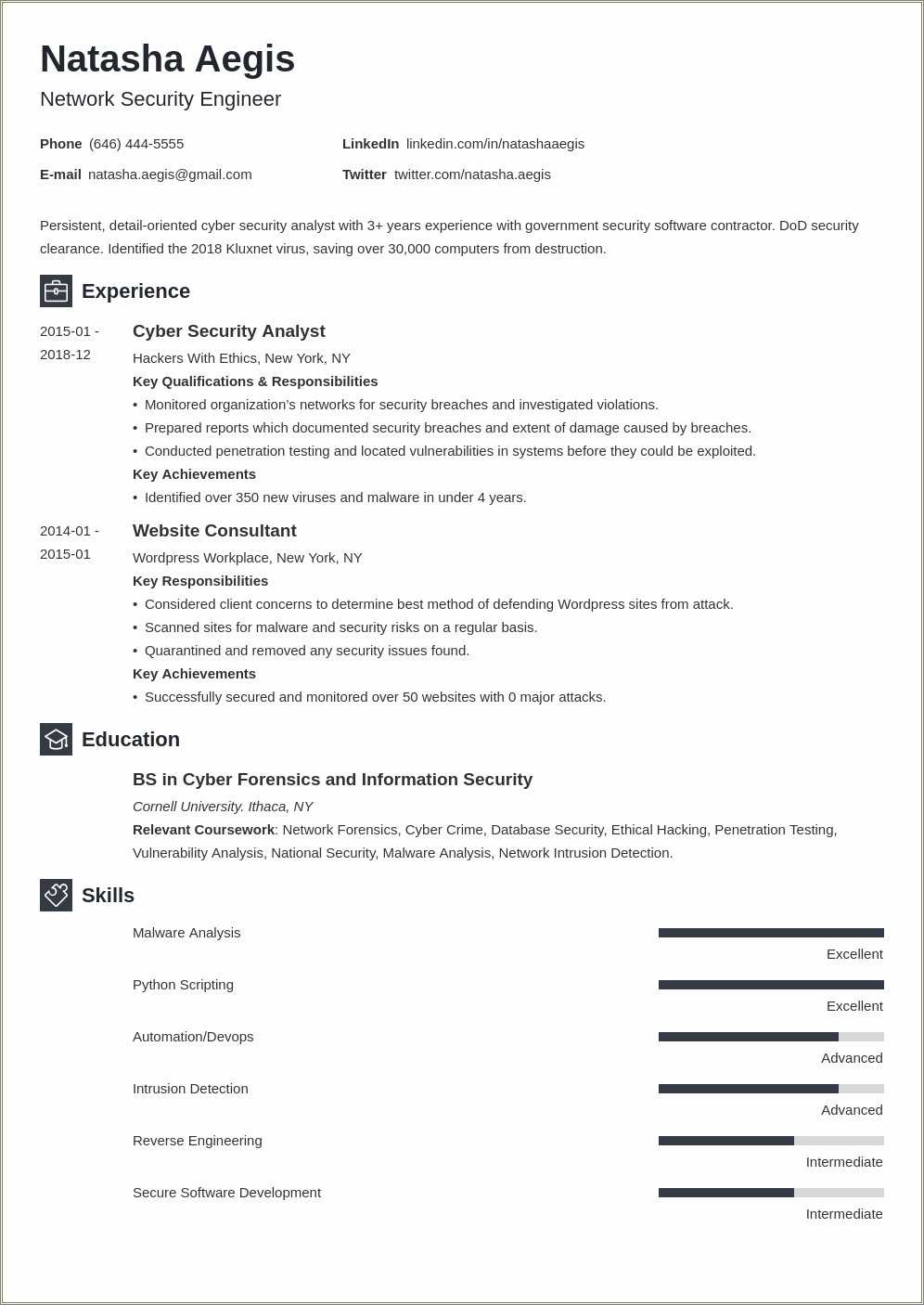 Cyber Security Resume Objective Statement