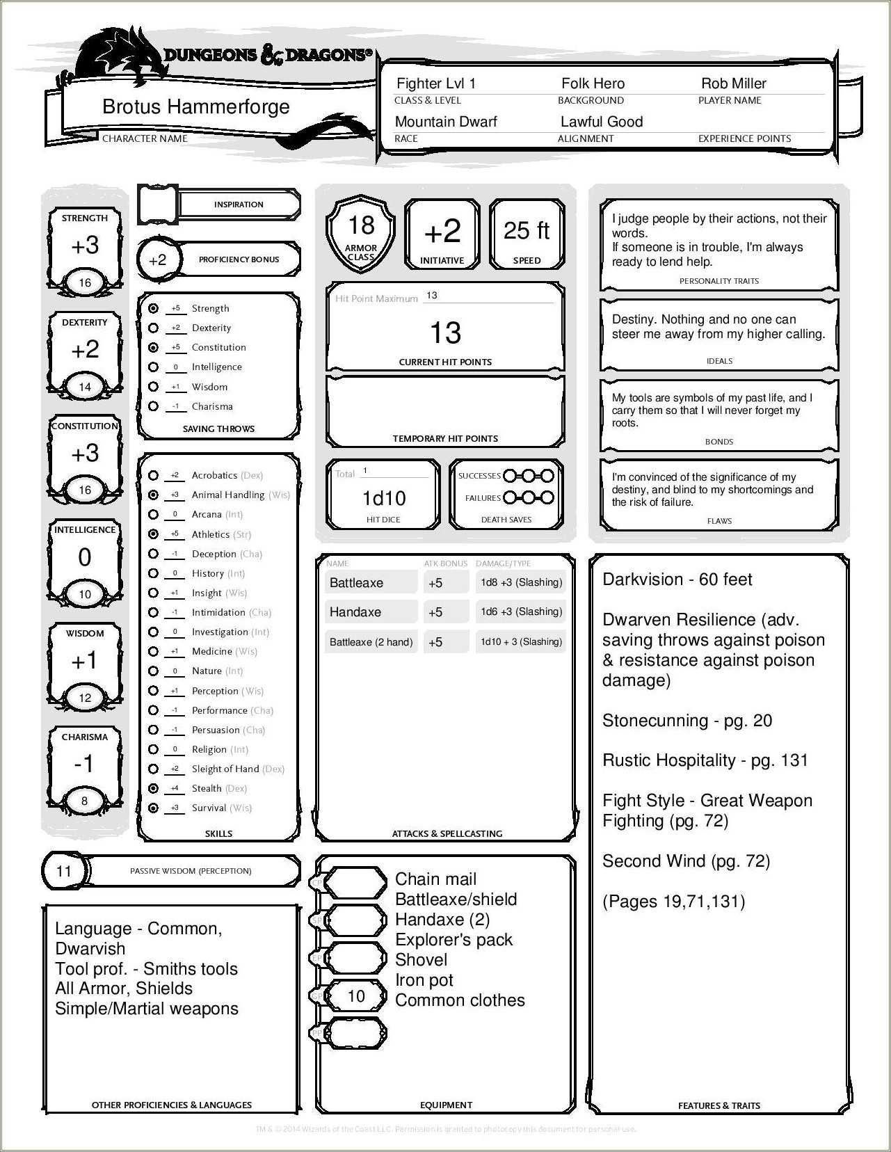 D&d Character Sheet Resume Template - Resume Example Gallery