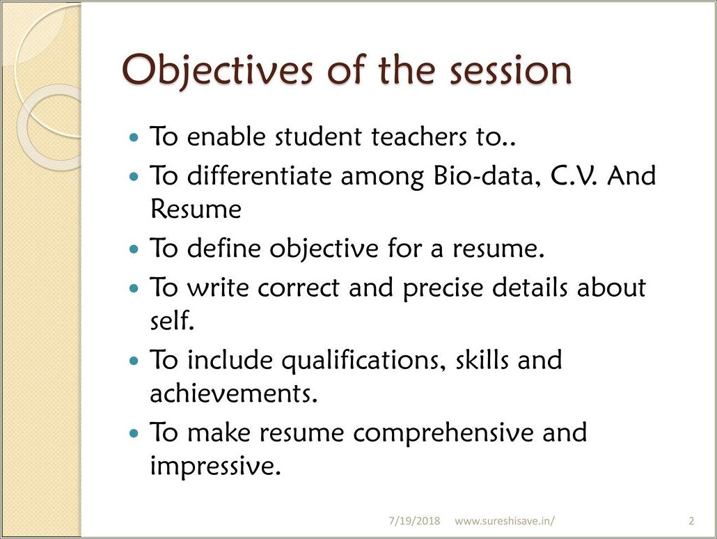 Define Objective On A Resume