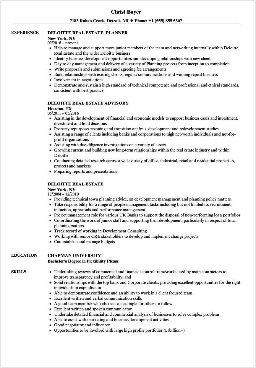 Deloitte Best Practices On Resume Resume Example Gallery