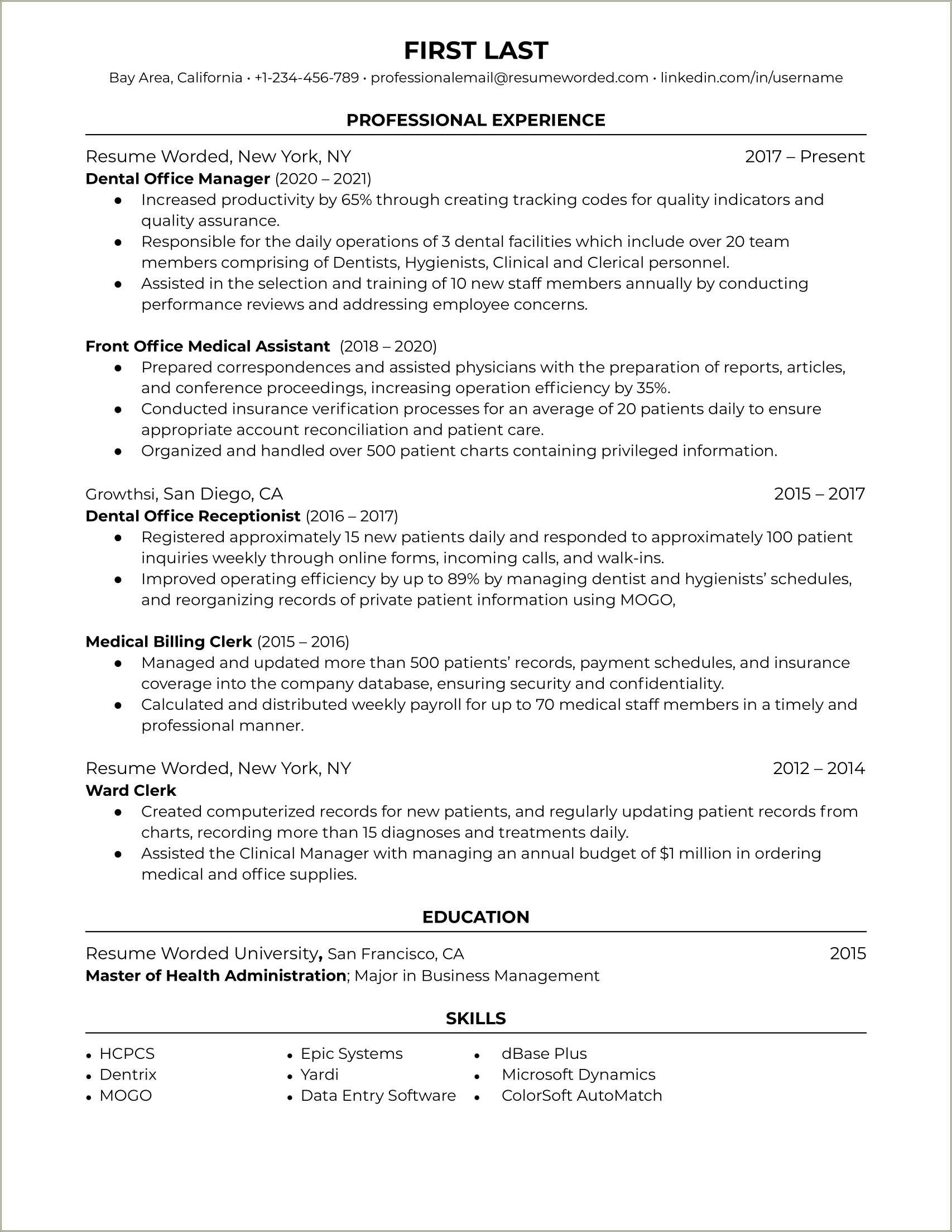 Front Desk Job Description For Resume Resume Example Gallery