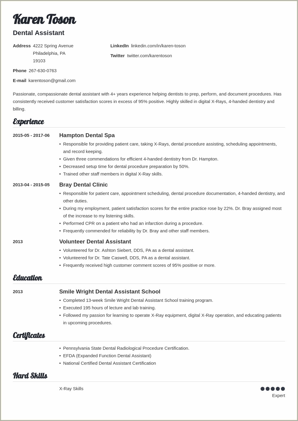 Dental Laboratory Technician Resume Example Resume Example Gallery