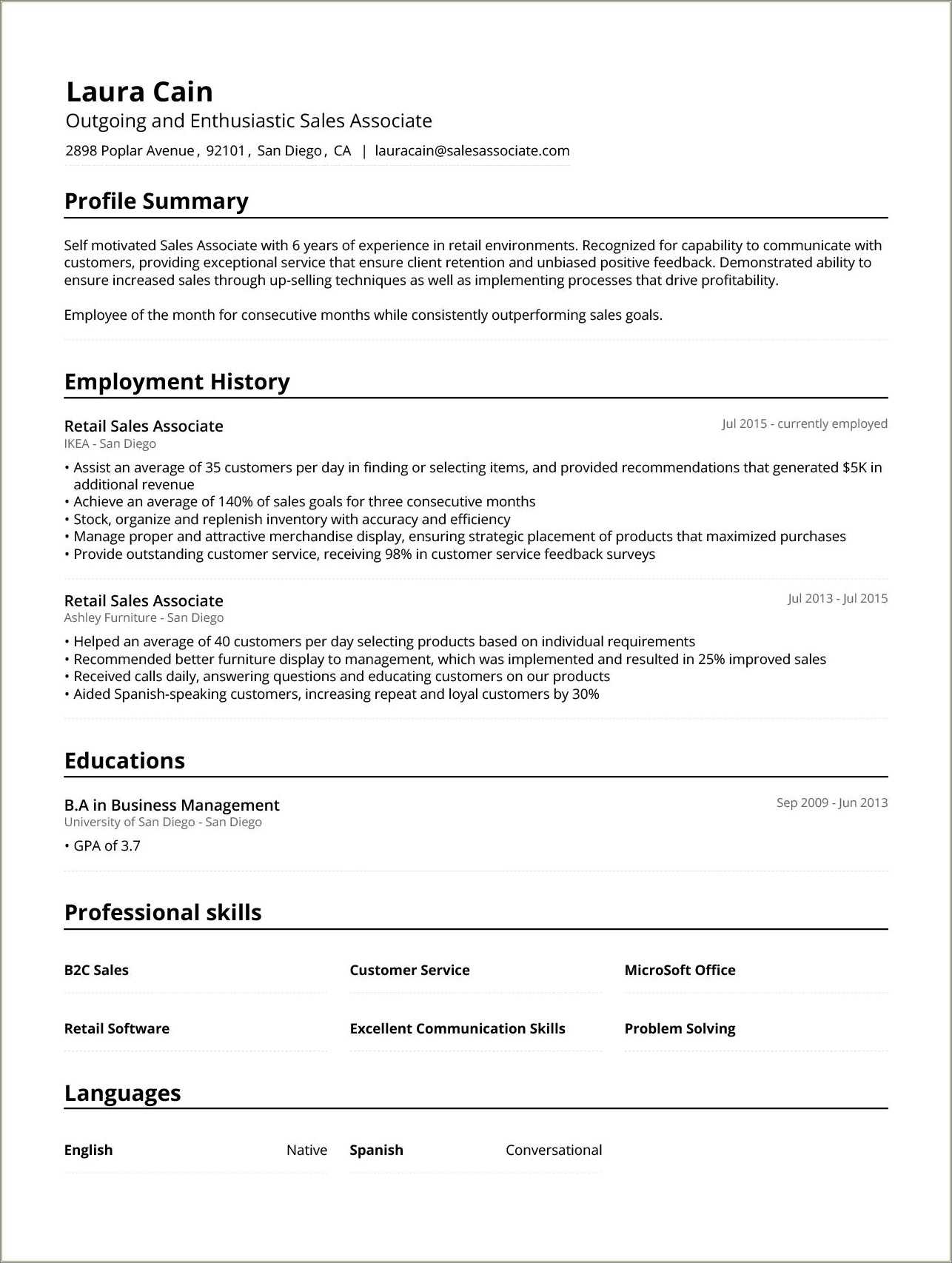 Dillards Sales Associate Job Description For Resume Resume Example