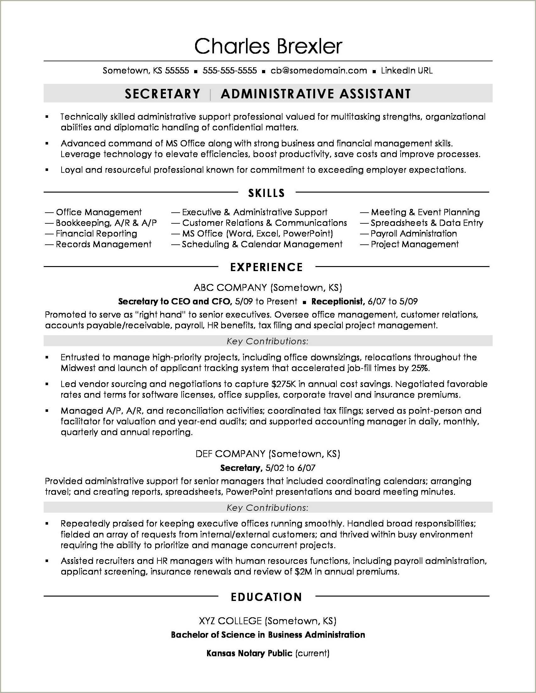 Description For Writing Schedules On A Resume