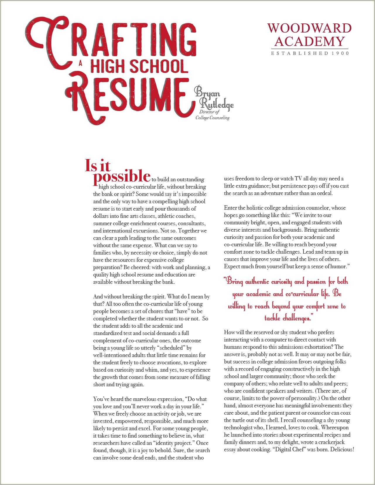 Does A High School Student Need A Resume