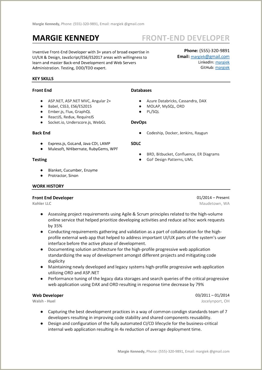 Dot Net Resumes 3 Years Experience Sample