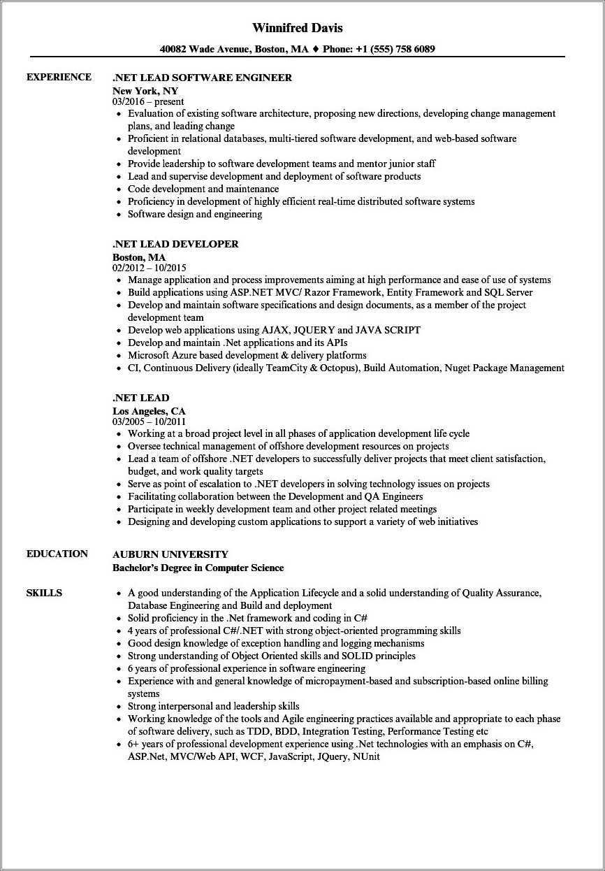 Dot Net Resumes 8 Years Experience
