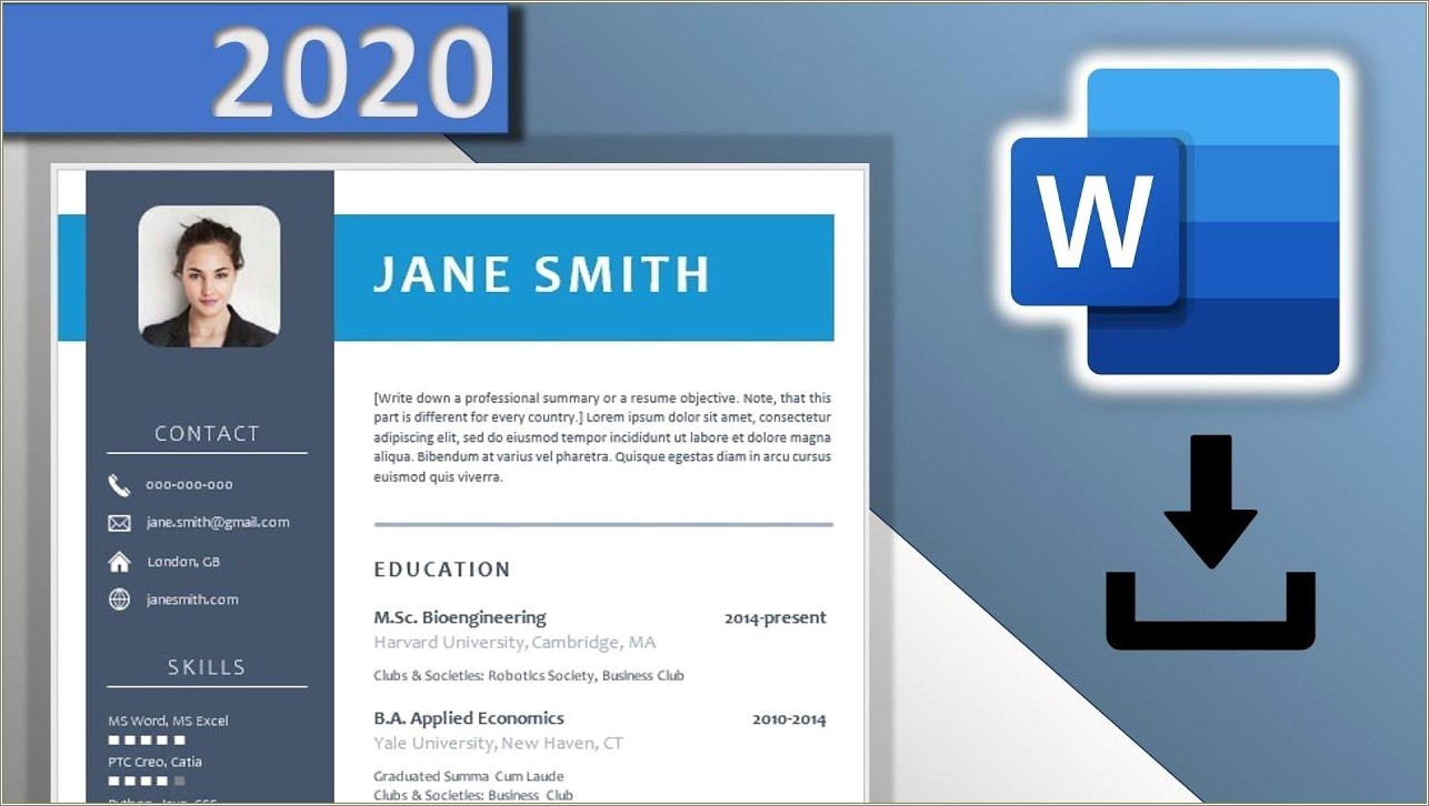 Free Downloadable Word Resume Templates