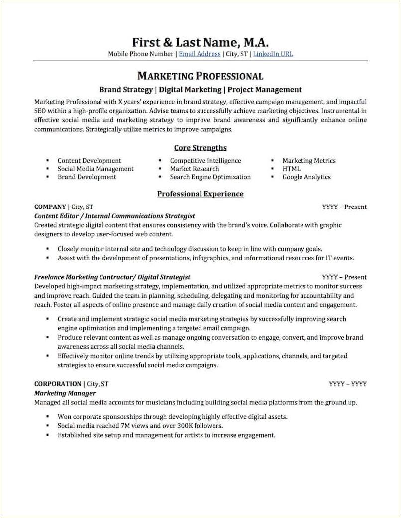 Drafting Resume For Promotion Within Same Company Examples