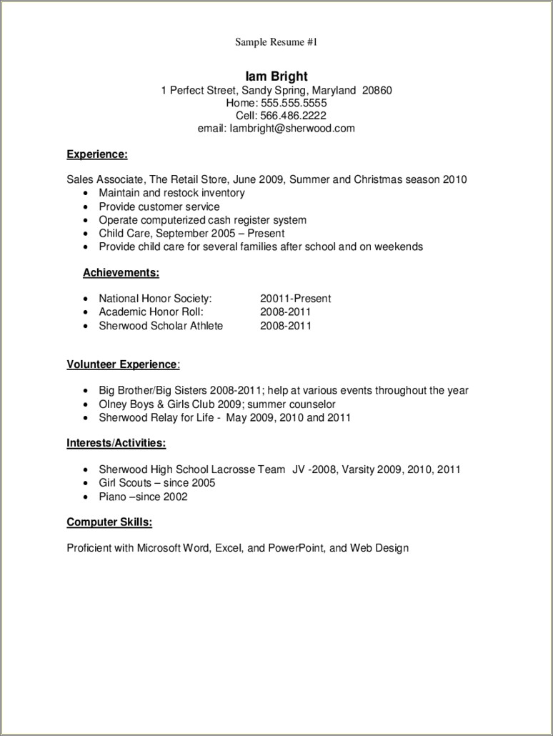 Education Resume Examples High School Graduates