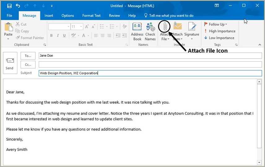 Email Body Examples For Sending Resume