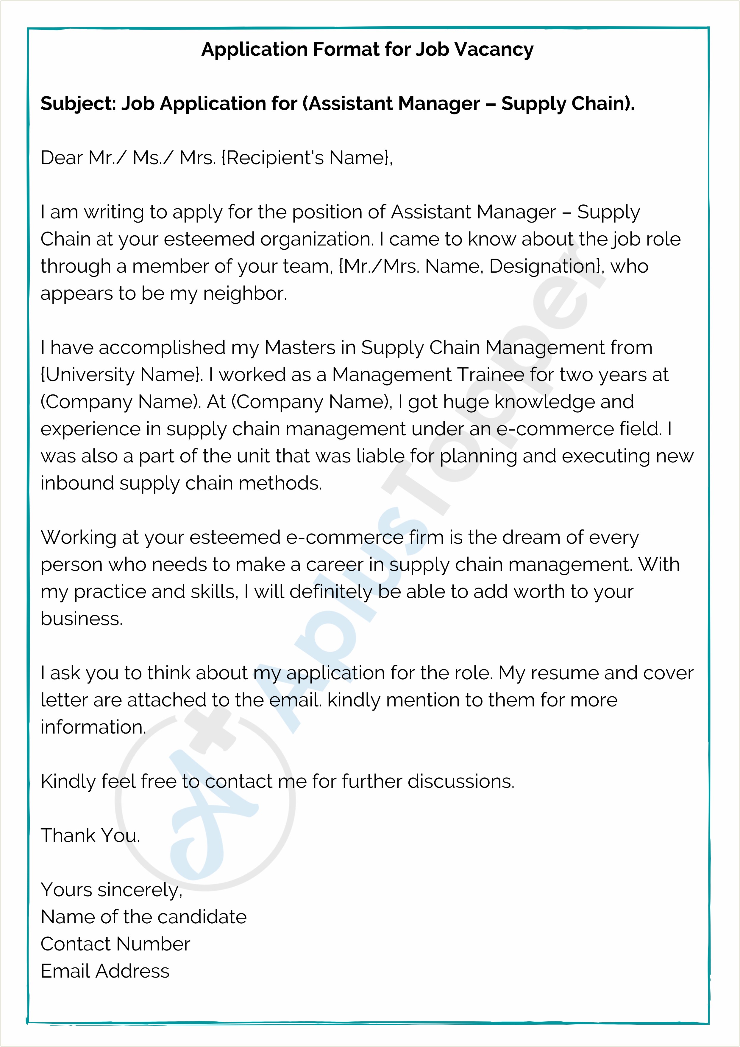 Email Including Cover Letter And Resume Subject