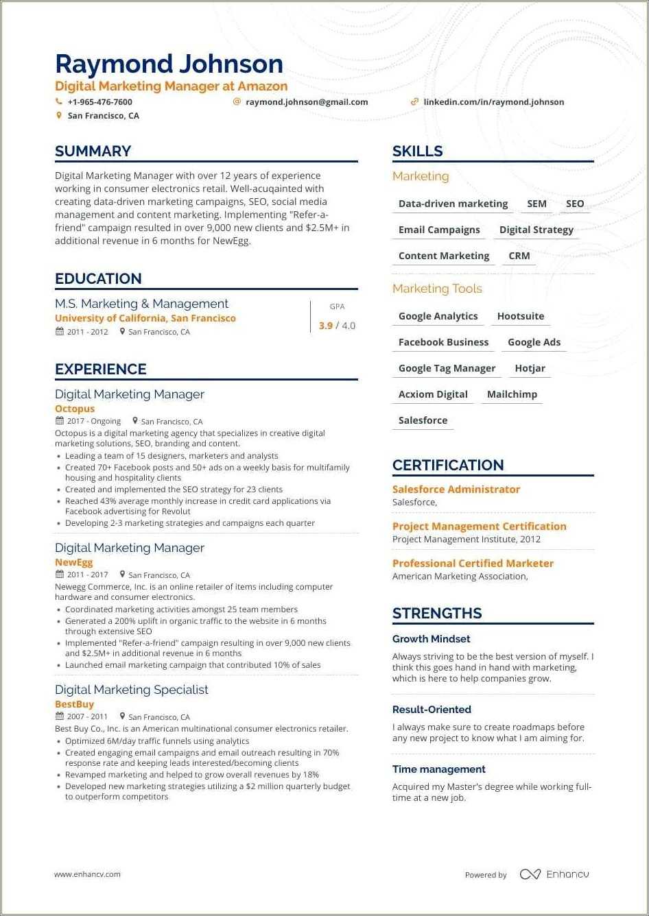 email resume example How to email - Email Marketing Manager Resume Example 