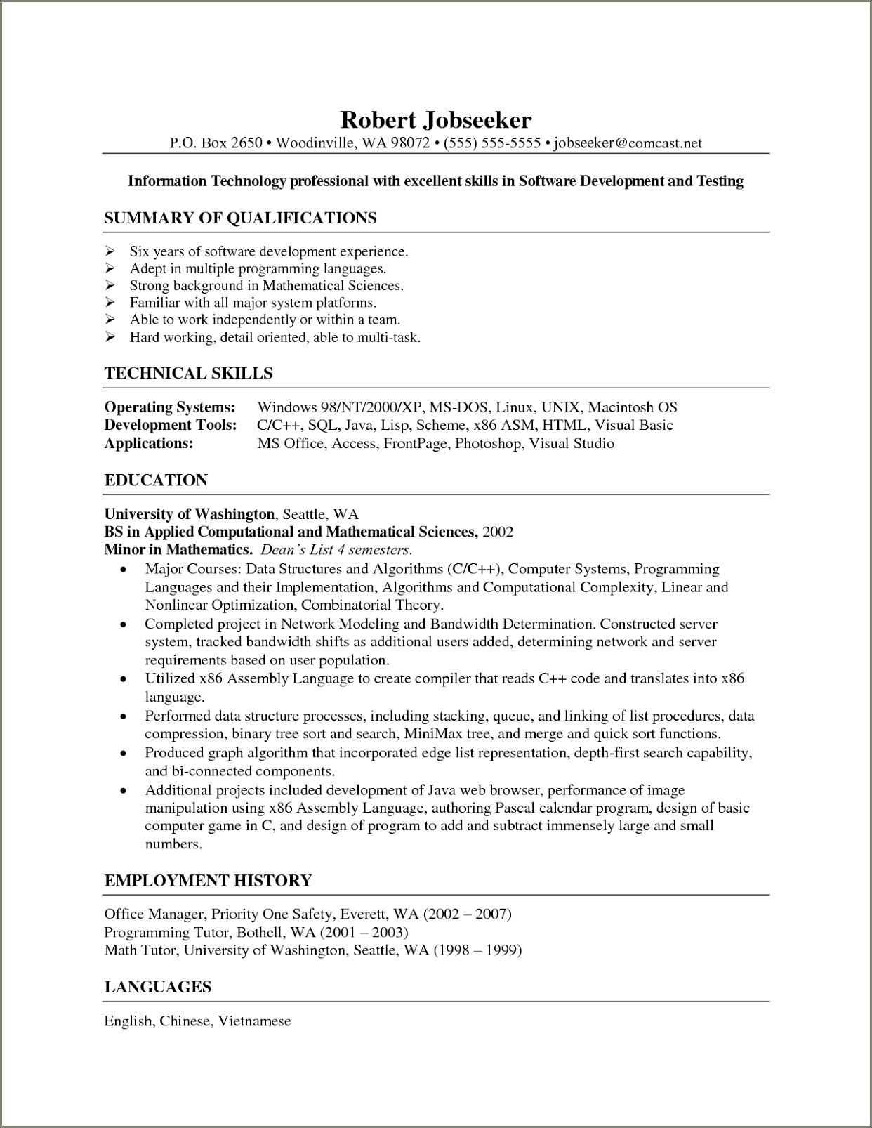Emailing Resume And Cover Letter Example