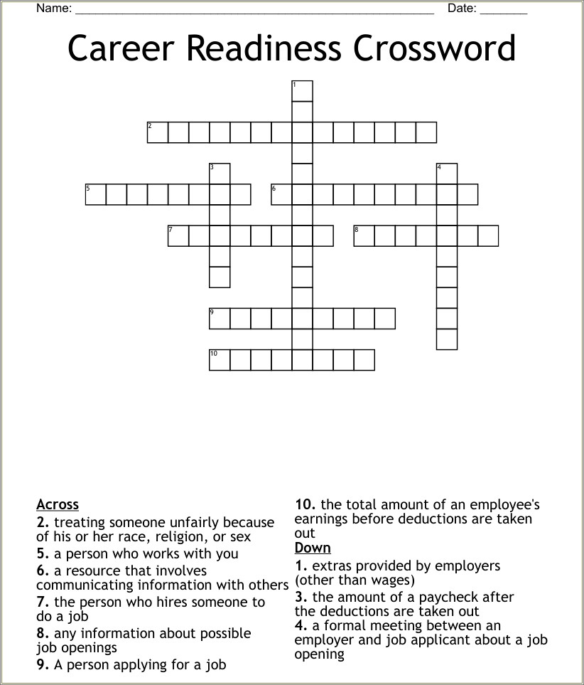 resume 9 letters crossword clue