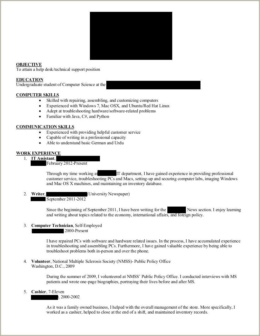 making a resume with no experience reddit