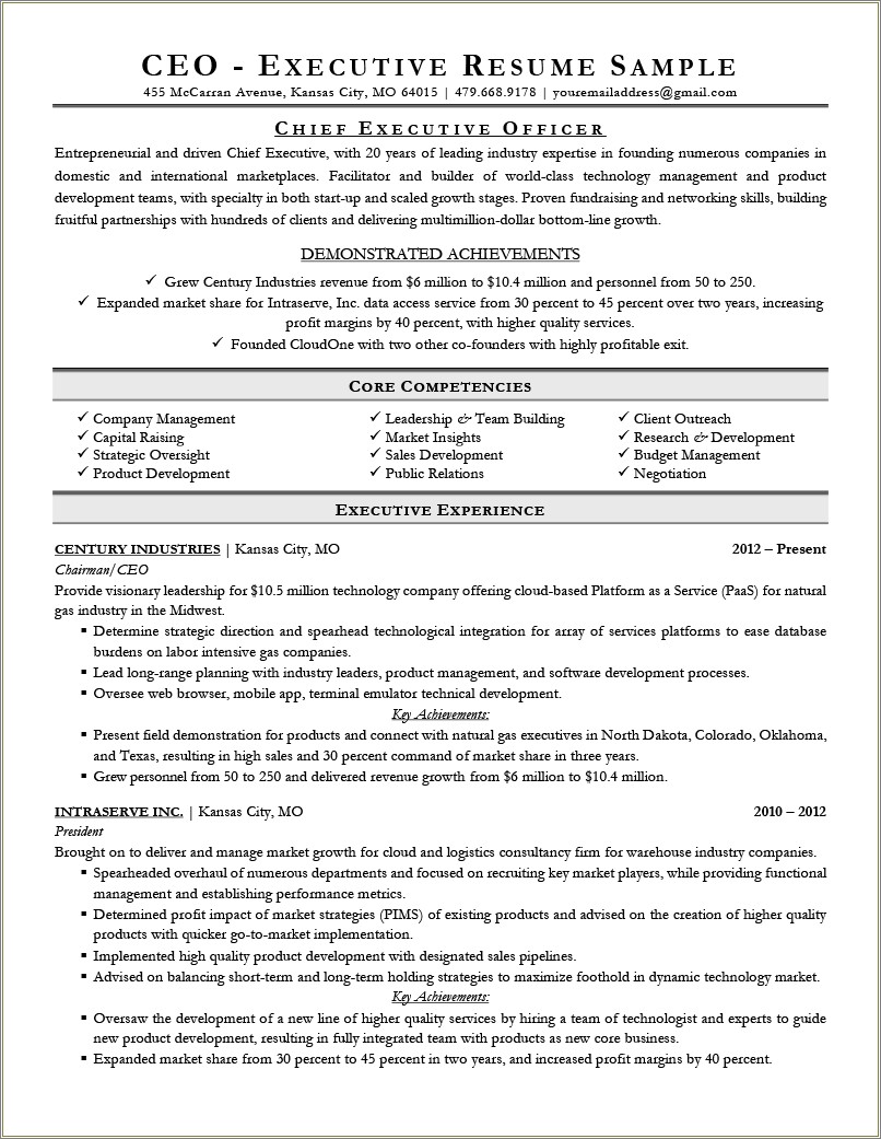 Enterprise Account Executive Resume Examples